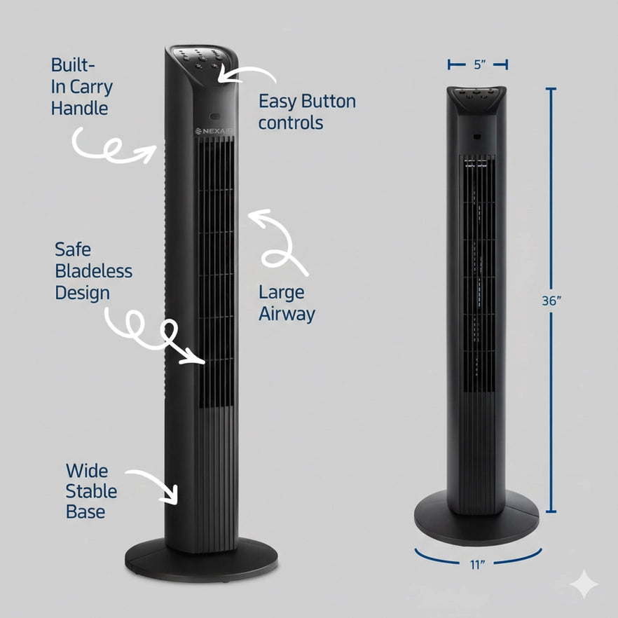 NEXAIR Premium 36-Inch Slim Tower Fan