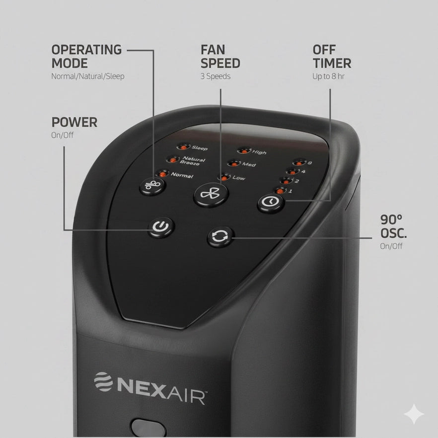 NEXAIR Premium 36-Inch Slim Tower Fan