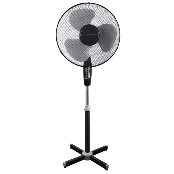 Ventilator inalt cu picior, Esperanza, Metal, Hurricane, 50W, 3 trepte de viteza, 130 cm inaltime, Negru/Gri (EHF001KE)-0